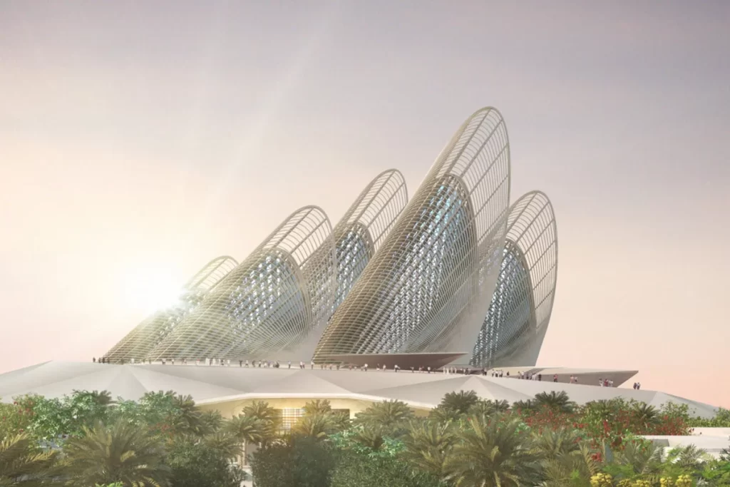 Внешний вид будущего Национального музея шейха Зайда в Абу-Даби, ОАЭ