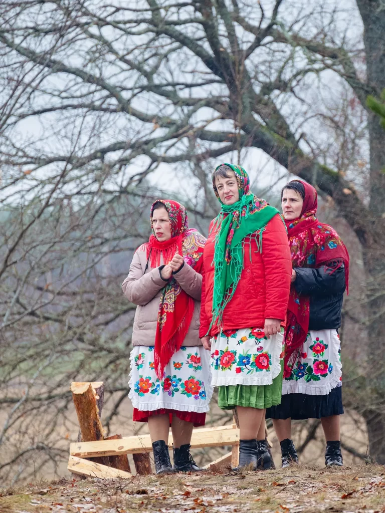 Участники обряда «Чырачка» в Тонеже, Гомельская область, Беларусь