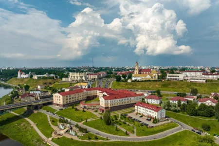 Как Гродно будет праздновать свой день города в 2024 году Вид с воздуха на город Гродно, Беларусь