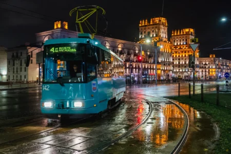 Дождливый вечер в центре Минска